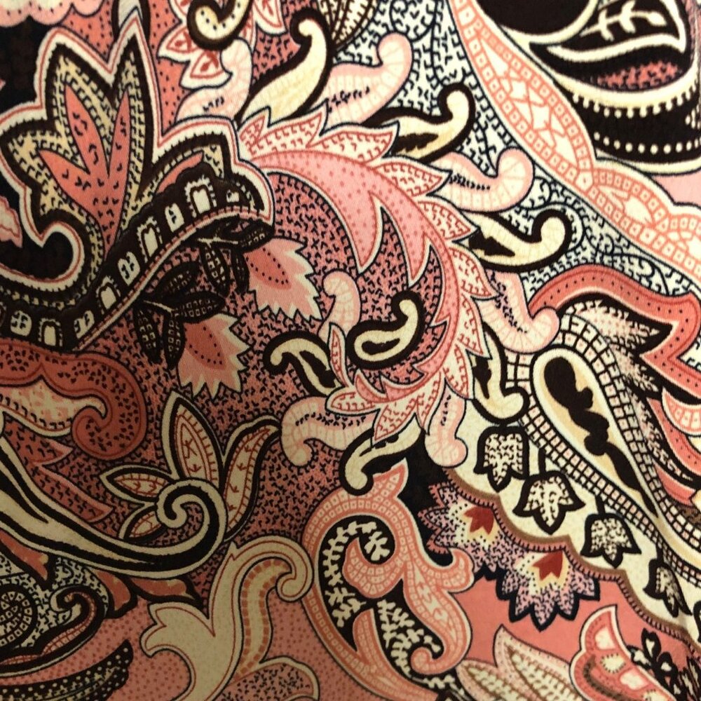 Vol.1 Paisley Print Midi Dress With Flutter Sleeves Handkerchief Hem V-Neck Lg - Picture 6 of 8